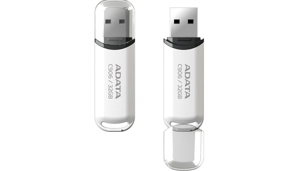 Stick memorie USB 32GB ADATA C906, AC906-32G-RWH, USB 2.0, capac atasat, culoarea alba