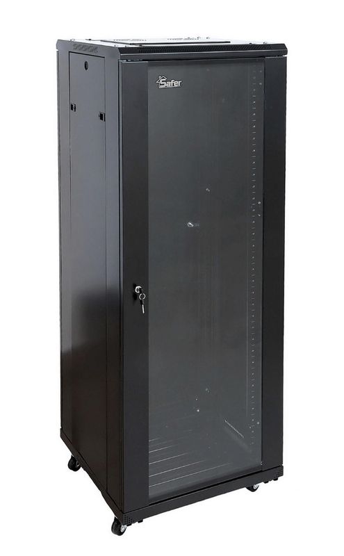 Rack de podea, 32 unitati, 19", usa de sticla, 600x600, capacitate 800kg, RACK32U6060-FLOOR