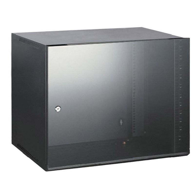Rack de perete Xcab, cu sticla securizata si cheie, dezasamblat, Xcab-9U45WS