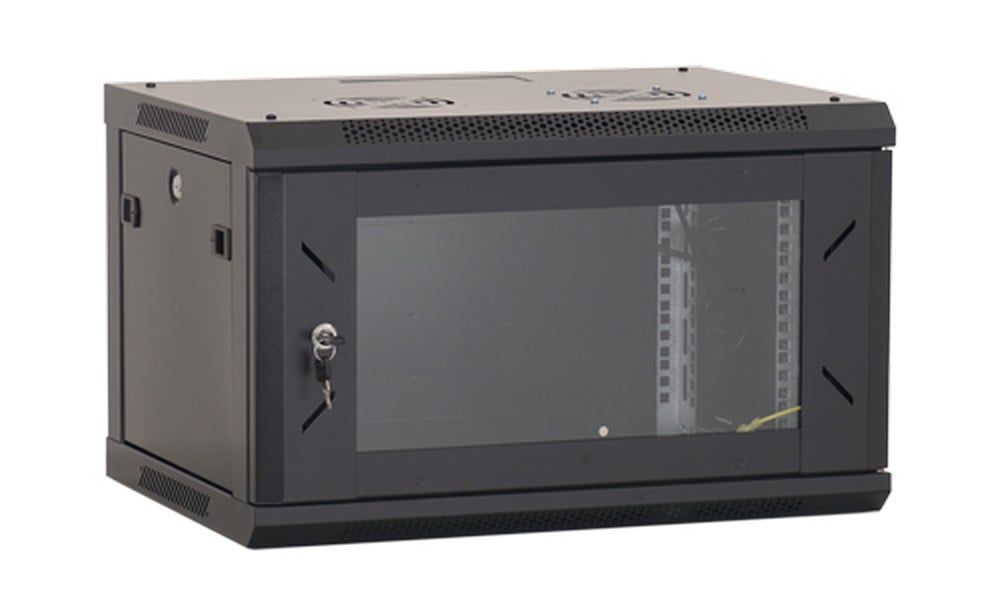 Rack 4U, 19", 600x600, metalic, negru, montaj pe perete, usa din sticla securizata, Asytech, ASY-4U-6060W