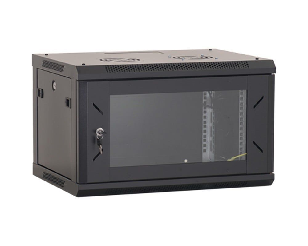 Rack 6U, 19", 600x450, negru, motaj pe perete, metalic, usa din sticla securizata, Asytech, ASY-6U-6045W