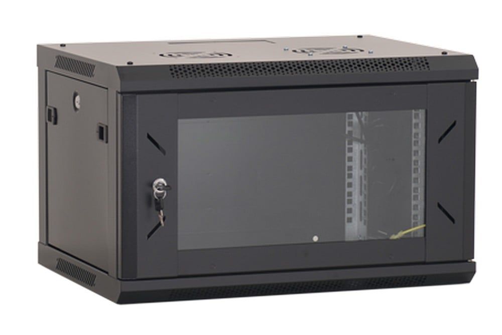 Rack 6U, 19 inch, 600x600, negru, motaj pe perete, metalic, usa din sticla securizata, Asytech, ASY-6U-6060W