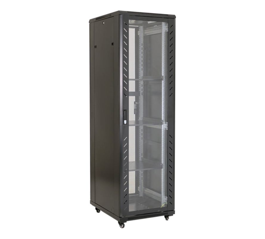 Rack podea 37U, 19", 600x600, negru, metalic, usa din sticla securizata, Asytech, ASY-37U-6060E