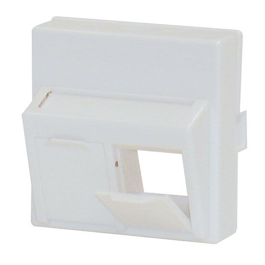 Rama dubla 45x45 inclinata Schrack HSEMD02W2F, pentru module RJ45, IP20
