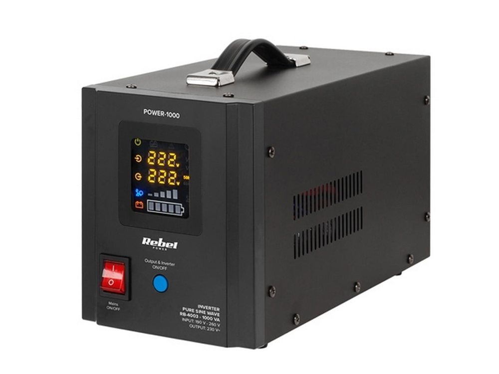 UPS centrale termice Rebel RB-4003, 1000VA, 700W, 12V, sinus pur