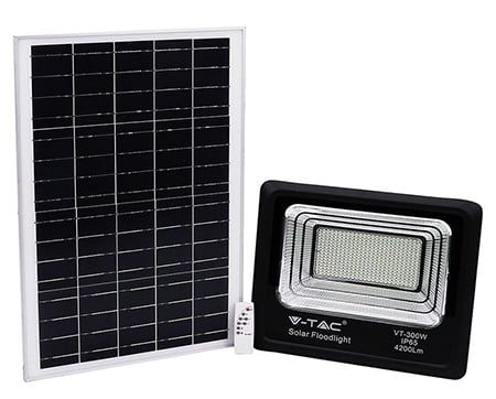 Reflector LED cu panou solar, 50W, 6000K, 4200 lumeni, baterie de 25000mAh, IP65, V-Tac SKU-94027