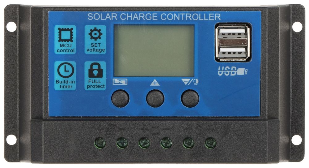 Regulator pentru incarcarea acumulatorilor din sisteme cu panou solar, 12/24V, 10 / 30A, SCC-30A-PWM-LCD
