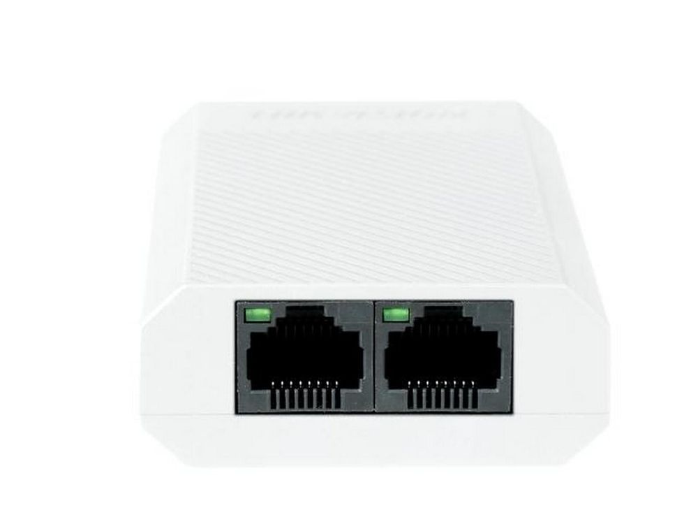 Repetor PoE Hikvision DS-3E0103DP-E/R, 100Mbps, 1 port PoE IN, 2 porturi PoE OUT, 30W, Plug and Play