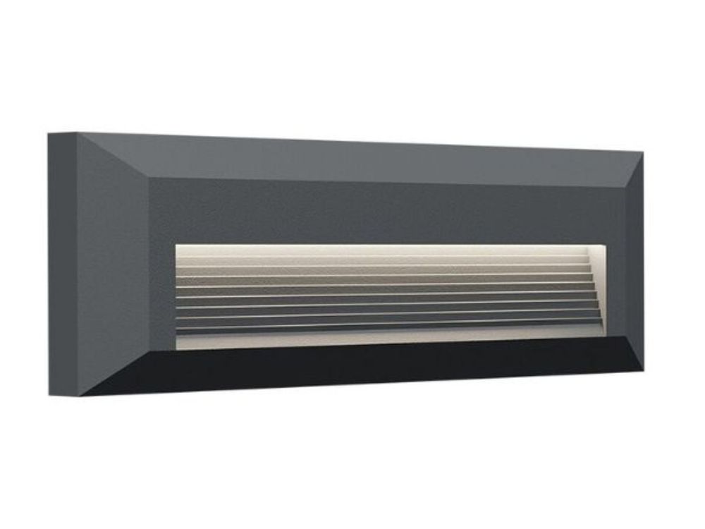 Aplica LED de exterior Braytron VEKTA-B BR-BG38-01982, 3W, 180lm, IP65, dreptunghi, fumuriu