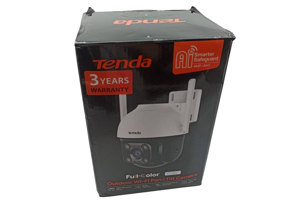 [RESIGILAT] Camera supraveghere IP exterior Tenda RH7-WCA-R1, 5MP, Wi-Fi 6, rotire si inclinare din aplicatie, IR+LED 30m, audio bidirectional, detectie umana-vehicul, autopatrol, alarma, IP65