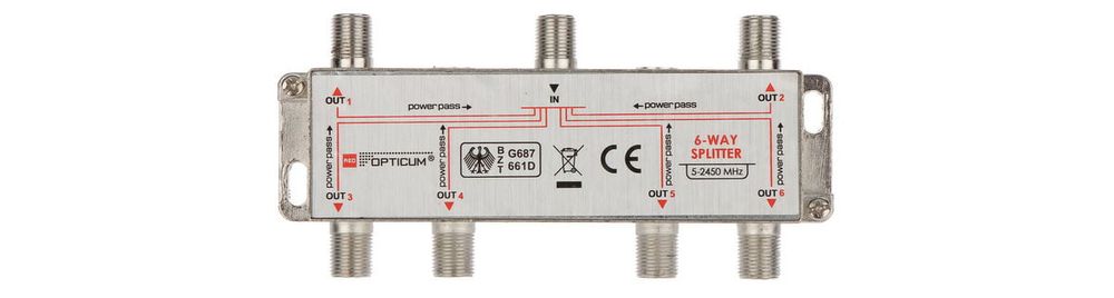 Splitter video 1 IN- 6 OUT, 75 ohm, Opticum RI-6/1