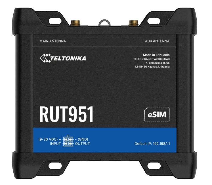 Router 4G, industrial, 4 porturi RJ45, Wi-Fi 4, dual SIM, Teltonika RUT951