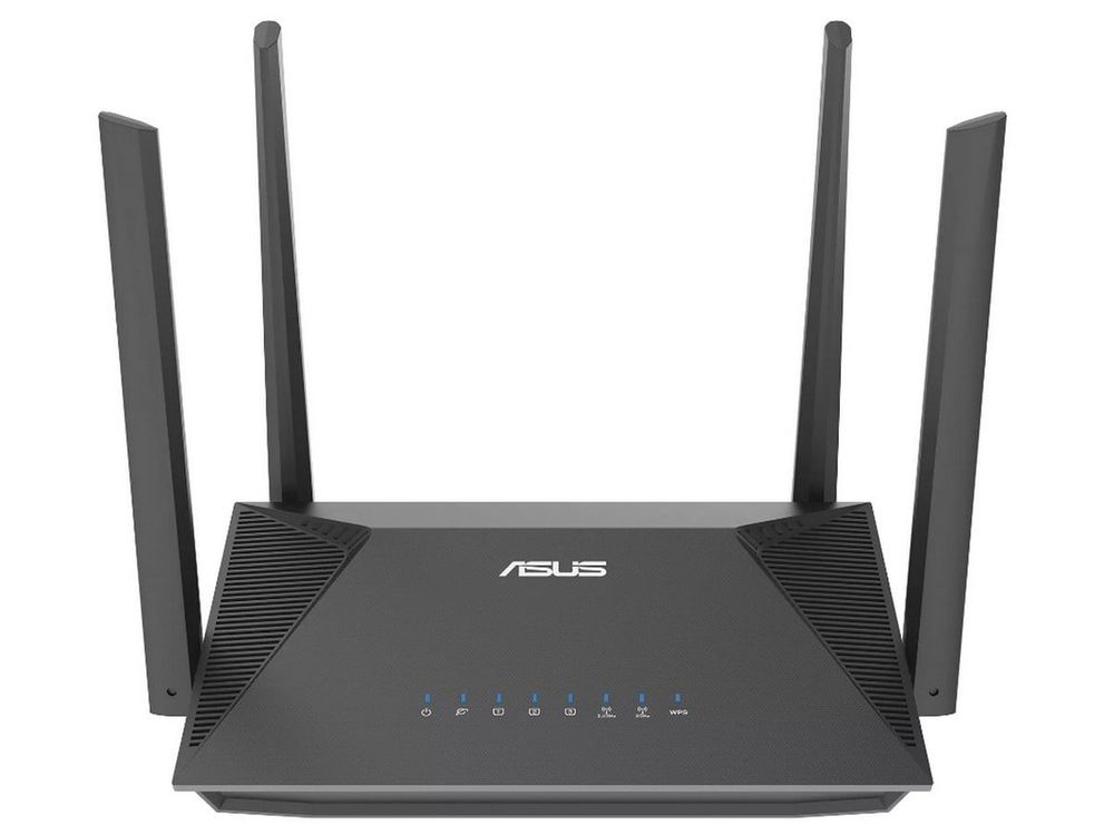 Router wireless ASUS RT-AX52, Dual Band Wi-Fi 6 AX1800, 2.4/5 GHz, 3× Gigabit LAN, AiMesh, negru, RT-AX52