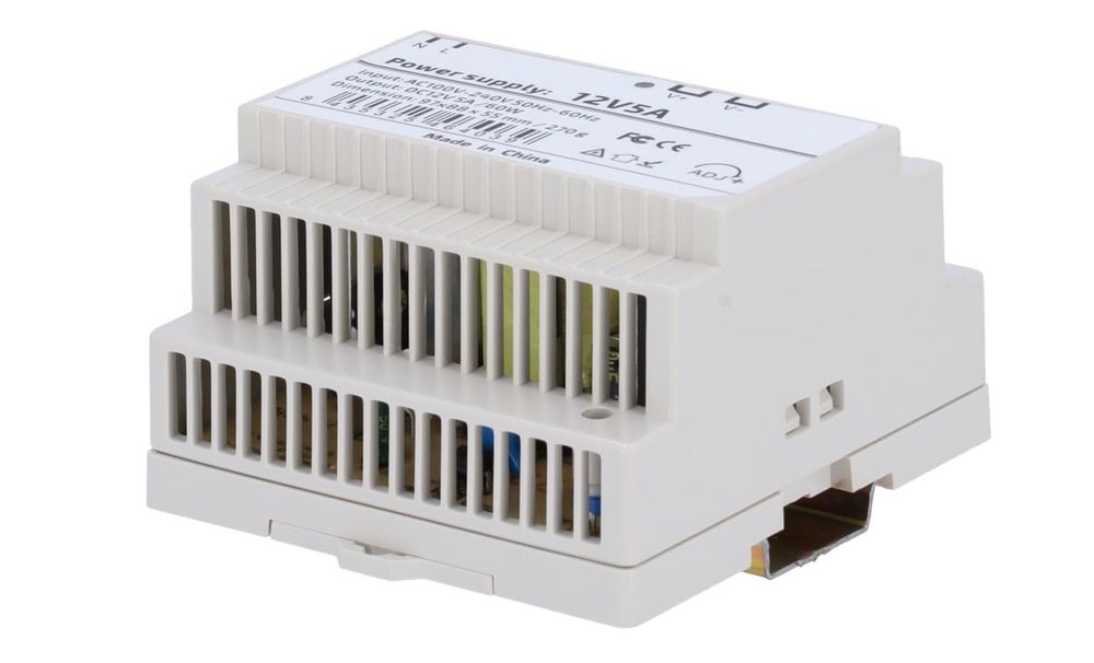 Sursa de alimentare 12V/5A, montaj pe sina DIN, Safer SAF-12-DIN5-P