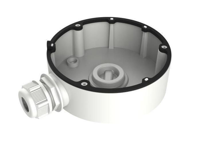 Doza rotunda pentru instalare camere supraveghere, aluminiu, diametru 111mm, alb, Safer SAF-1280ZJ-DM18