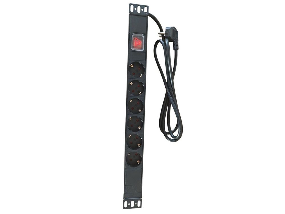 Prelungitor 6 prize, comutator, cablu de 2m, mufe Schuko, Safer SAF- PDU6