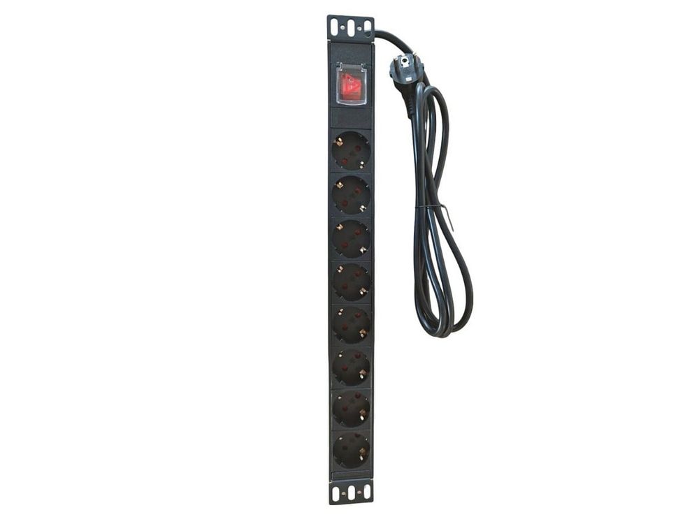 Prelungitor 8 prize, comutator, cablu de 2m, mufe Schuko, Safer SAF- PDU8
