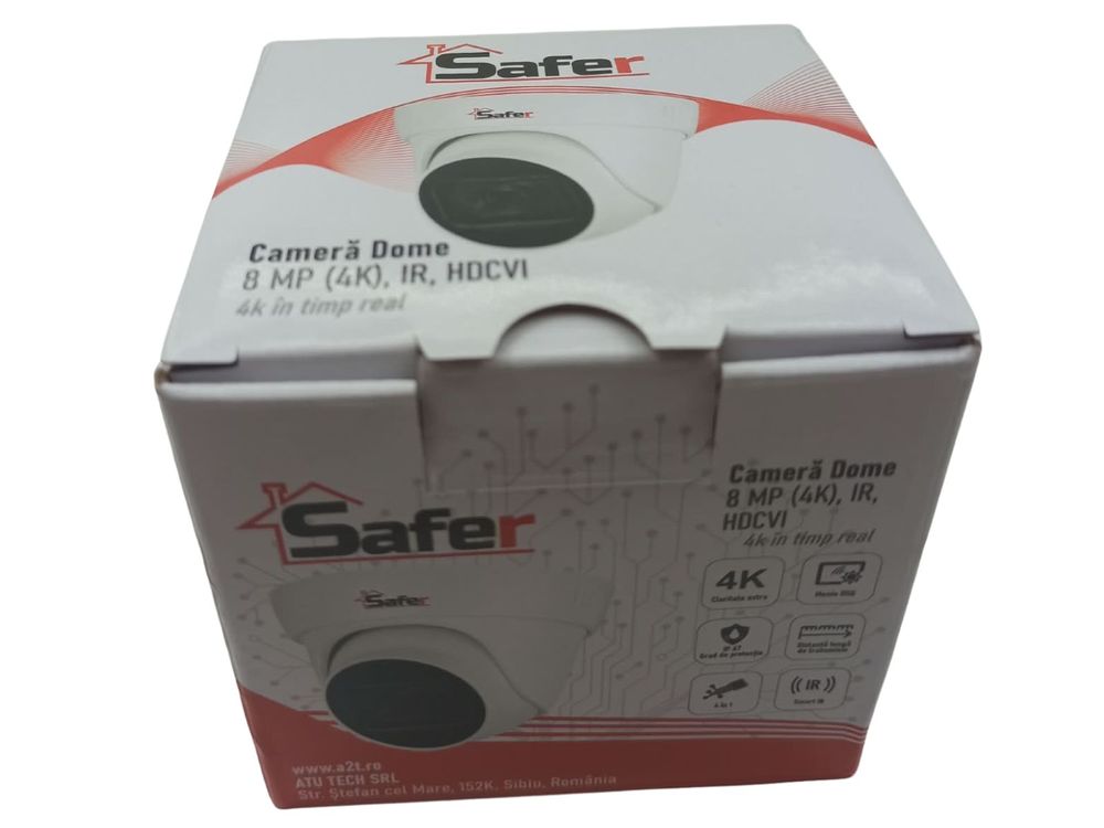 [RESIGILAT] Camera de supraveghere HDCVI 8MP 4K, Microfon, Smart IR 30m, 2.8mm, IP67, Safer SAF-DP8MP30F28-A-R1