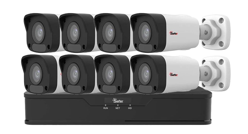 Kit supraveghere IP Safer 8 camere exterior FULL HD POE ALL, SAF-KITIPC8EXTP