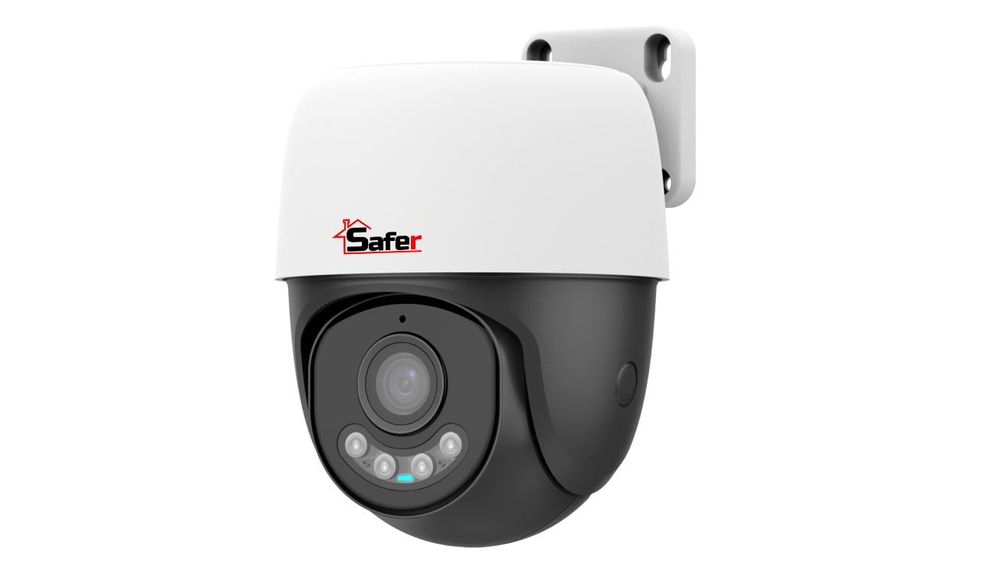 Camera supraveghere IP exterior Safer, 3 MP, Wi-Fi, rotire-inclinare, audio bidirectional, iluminare duala, alarma sonora luminoasa, IP66, SAF-P2A-3MP