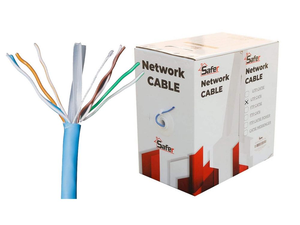 Cablu de retea UTP Cat6e, cupru, 305 metri, Safer SAF-UTP1LN6E-UE-305M-CU