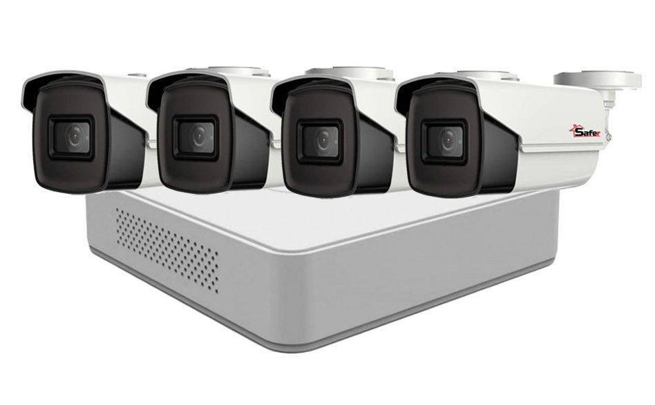 Kit de supraveghere pentru exterior, 4 camere Safer PRO, 5MP, IR 40m, DVR 4 canale, SAF4XPRO-BM5MP40F28