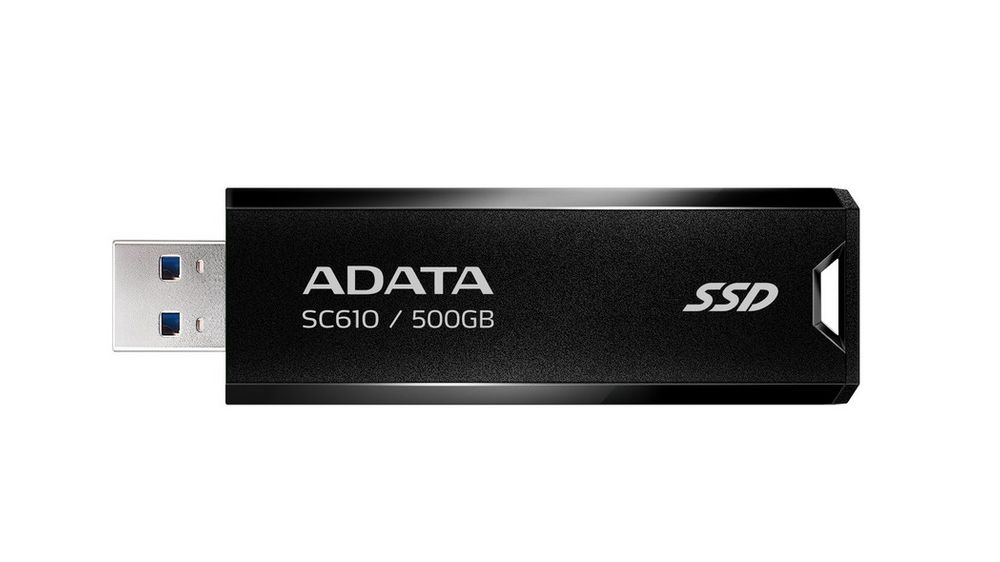 Memorie USB 3.2 Gen2, capacitate 500GB, viteza pana la 550MBps, Adata SC610-500G-CBK/RD