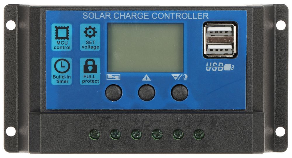 Regulator pentru incarcarea acumulatorilor din sisteme cu panou solar, 12/24V, 10/30A, SCC-30A-PWM-LCD-S2