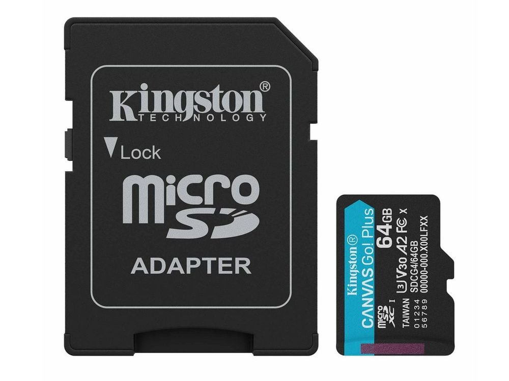 Card microSD 64GB, citire 200 Mb/s, scriere 100Mb/s, Kingston SDCG4/64GB