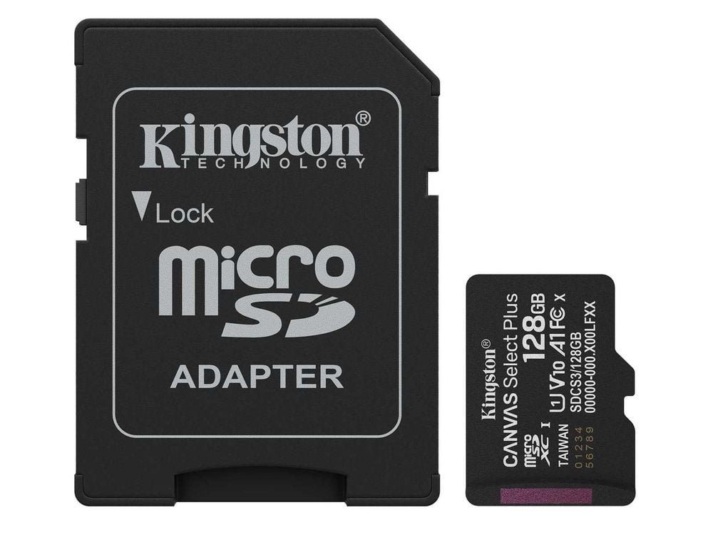 Card microSD 128GB, Kingston SDCS3/128GB, Clasa 10 UHS-I, U1, V10, citire cu 150Mbps, adaptor card inclus