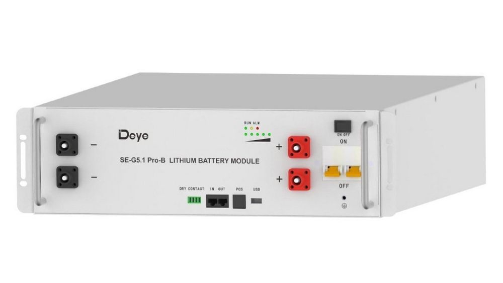 Acumulator Deye SE-G5.1 Pro-B 5.12Kwh LV, 100Ah, 51.2V, 5.12kWh, IP20, montare in rack