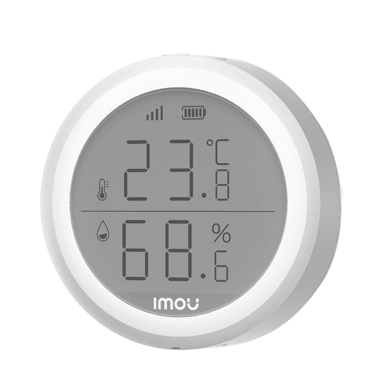 Senzor de temperatura si umiditate, Wireless, protocol Zigbee, afisaj LCD, notificari push, alarma, IMOU IOT-ZTM1-EU