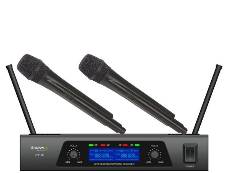 Set 2 microfoane wireless UHF Ibiza UHF20