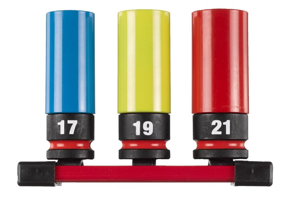 Set chei tubulare Milwaukee Shockwave Impact Duty 1/2 inch, 3 buc, 17/19/21mm, sina magnetica, 4932493370