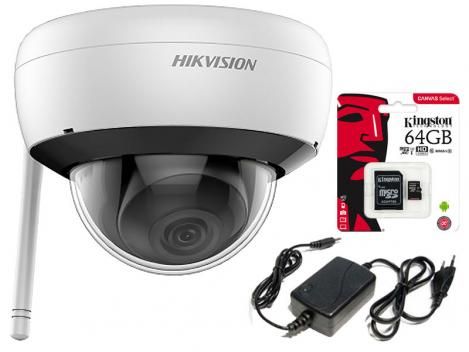 Set complet wireless interior, rezolutie 4 Megapixeli, IR 30 M, include alimentator + card 64 GB