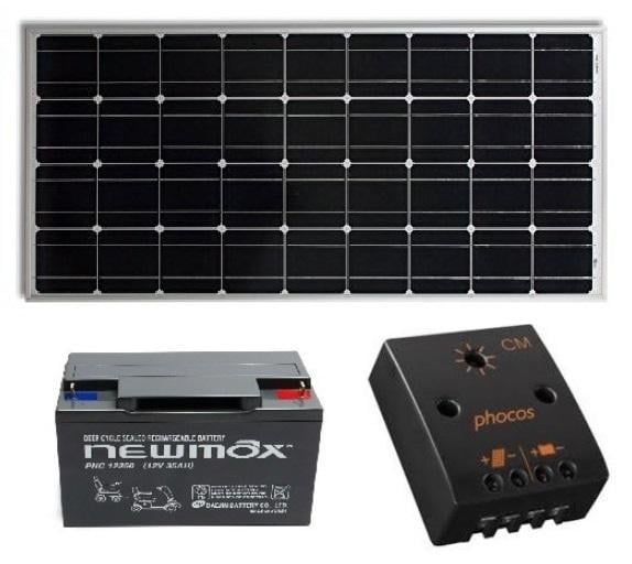 Set electroalimentare cu panou solar pentru echipamente securitate 100W