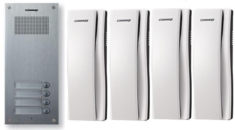 Set interfon 4 familii montaj incastrat COMMAX DR-4UM+4XDP-SS