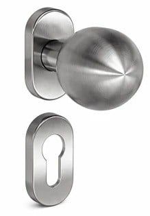 Set manere poarta TEK, inox satinat AISI 316, tip bila cu arc, rezistent coroziune si intemperii, 24-512/O/316/SATIN