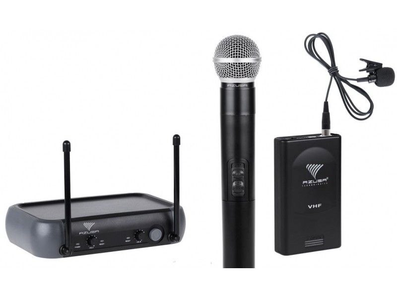 Set microfon lavaliera si de mana wireless