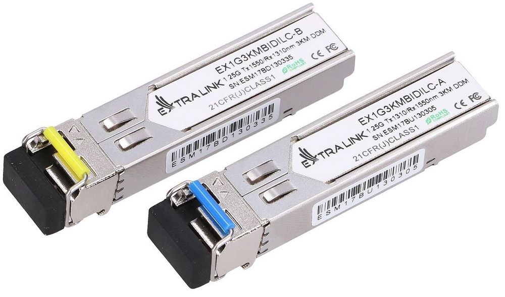 Set module Gigabit SFP WDM Single Mode 3KM conector LC