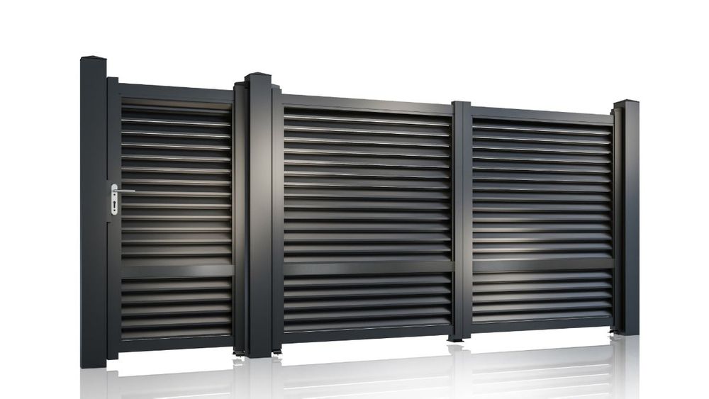 Set porti metalice ranforsate, Jaluzea Suprem, aluminiu, gri antracit, intretinere zero, 50-815/7016+50-816/7016