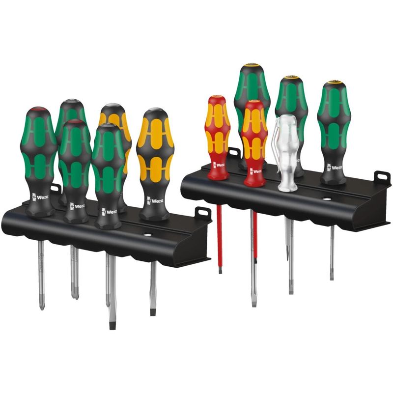 Set 12 surubelnite universale Wera Kraftform XXL, maner ergonomic, varf Lasertip, suport perete inclus, 5051010001