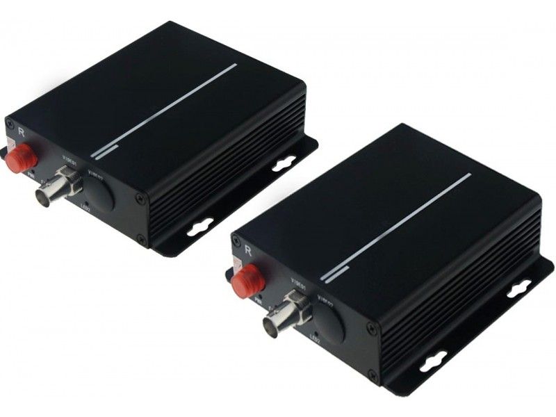 Set transmisie 1 canal video HDTVI pe fibra optica 20KM