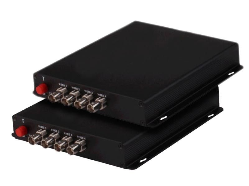 Set transmisie 4 canale video AHD/CVI/TVI pe fibra optica 20KM - 1080P