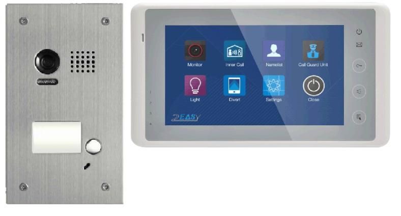 Set videointerfon montaj incastrat cu monitor 7 inci 2 fire