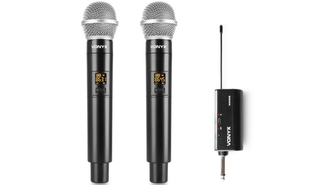 Set 2 microfoane wireless UHF Vonyx WM552, Plug and Play