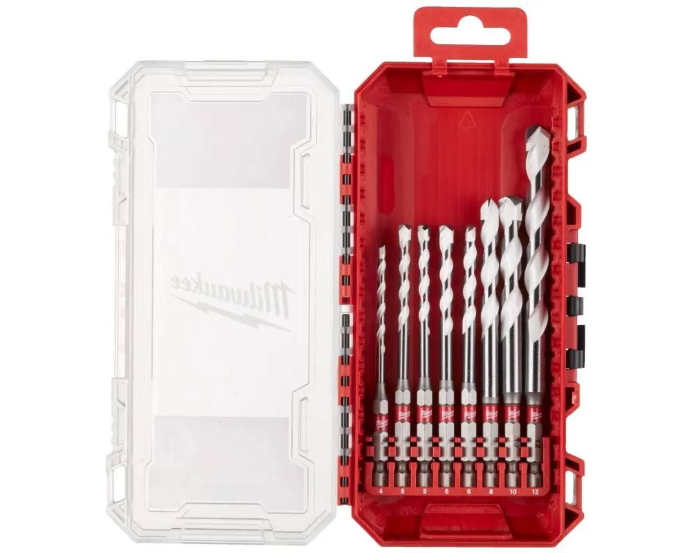 Set 8 burghie Milwaukee Gen 2 multimaterial cu coada hex, cutie depozitare, 4932493871
