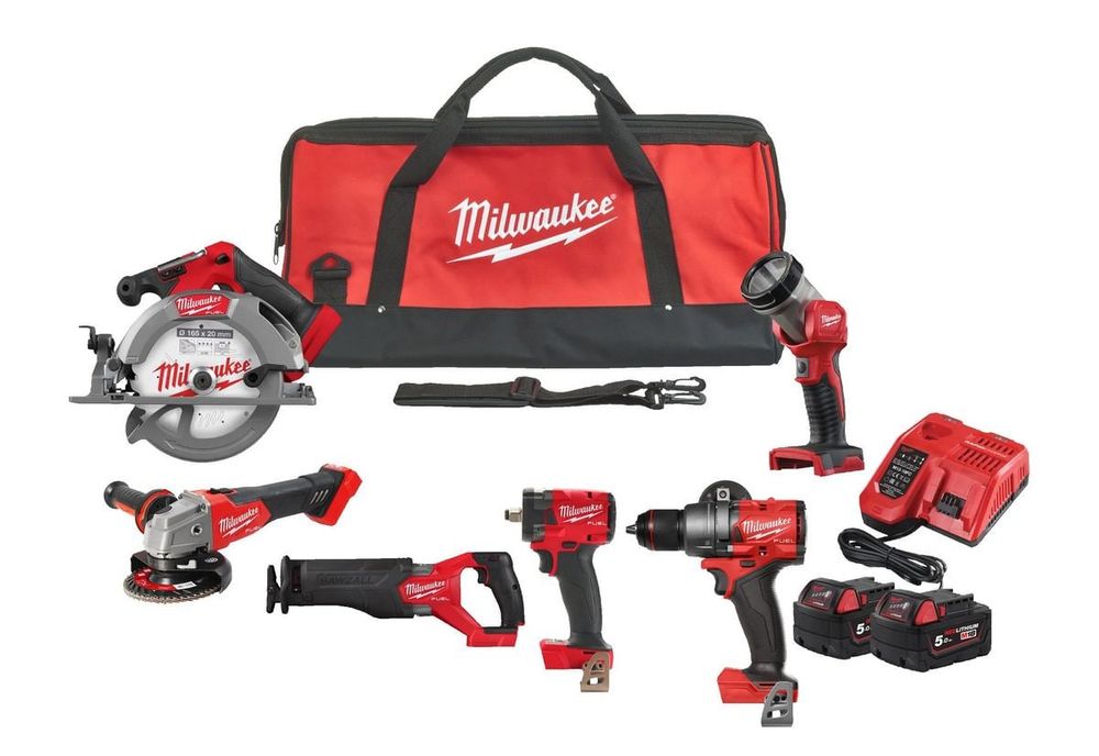 Set scule Milwaukee M18 FPP6H3-502B, pentru insurubat si taiat, 4933498659