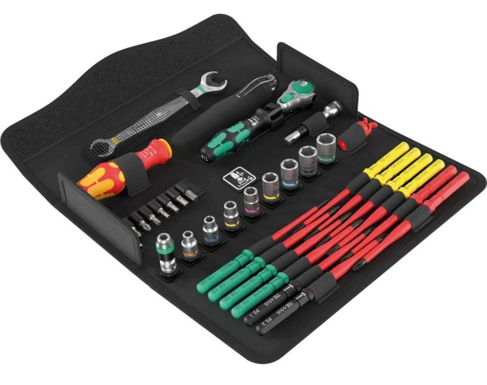 Set scule Wera Kraftform Kompakt W 1, 35 piese, cheie tubulara, maner VDE, lame interschimbabile, 5135926001