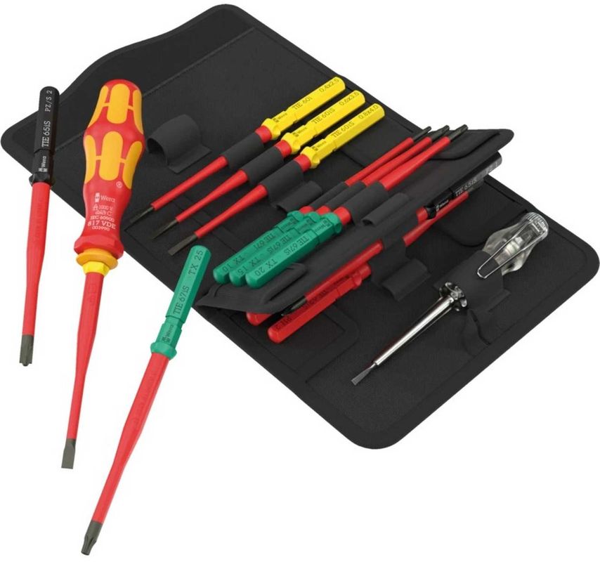 Set surubelnite Wera Kraftform Kompakt VDE, izolate, 16 piese, lame extra slim, husa, 5006608001